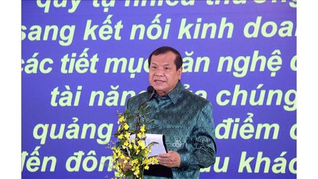 Le ministre cambodgien du Tourisme, Thong Khon, s'exprime lors de l'événement. Photo : Journal Thoidai