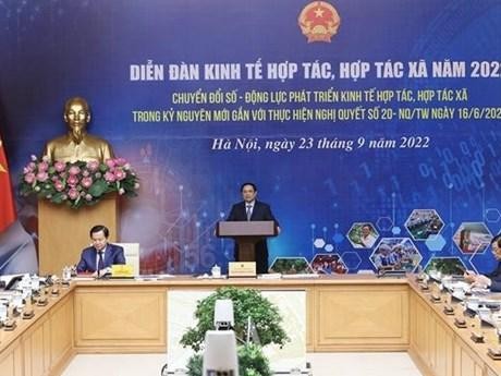 Le Premier ministre Pham Minh Chinh s'exprime lors du Forum. Photo: VNA