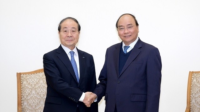 Le PM vietnamien, Nguyên Xuân Phuc (à droite), et le président du groupe Panko, Choi Young Joo. Photo: VGP.