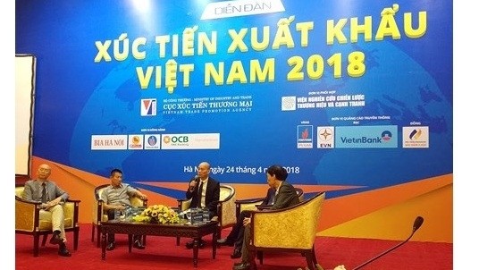 Le Forum de promotion des exportations du Vietnam 2018, le 24 avril, à Hanoi. Photo: VOV. 