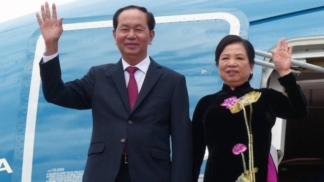Le Président Trân Dai Quang et son épouse. Photo : hanoimoi.com.vn.