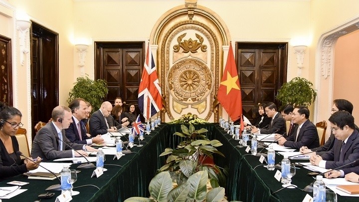 Vue générale de la Consultation politique Vietnam - Royaume-Uni au niveau des vice-ministres des Affaires étrangères, le 2 janvier à Hanoi. Photo : TGVN.