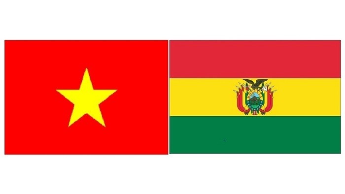 Les drapeaux du Vietnam et de Bolivie. Photo : NDEL.