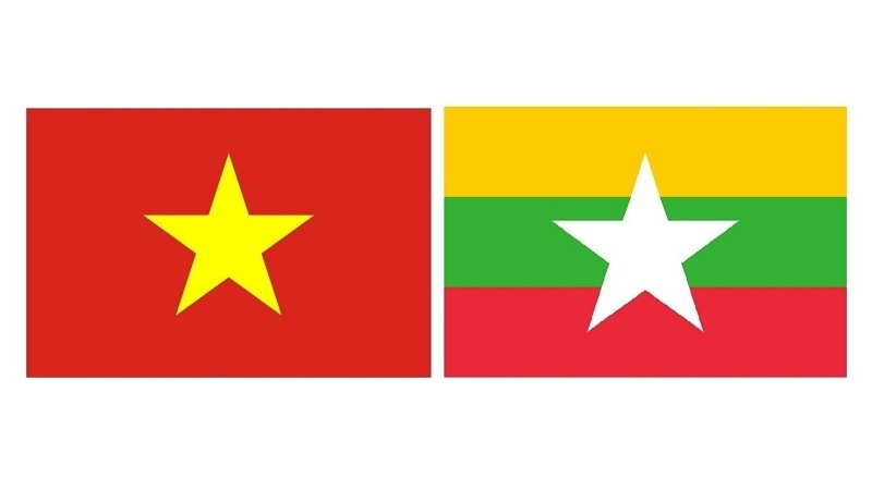 Les drapeaux du Vietnam et du Myanmar. Photo : NDEL.
