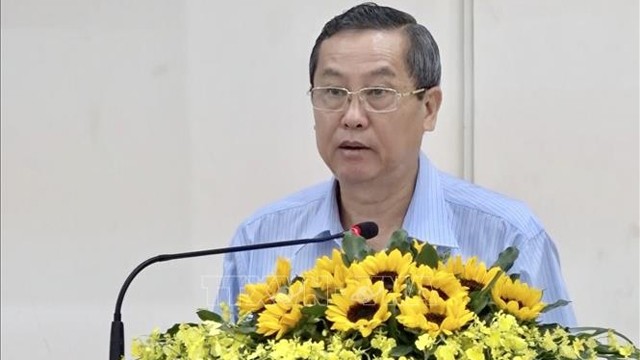 Lê Van Nung, vice-président du Comité populaire d’An Giang, prend la parole. Photo: VNA
