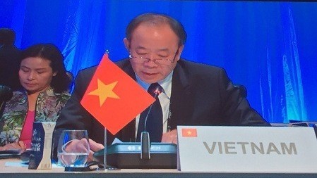 L'ambassadeur vietnamien en France Nguyên Thiêp, lors de la 36e Conférence ministérielle de la Francophonie. Photo : VGP.