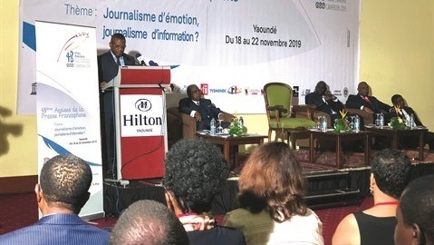 Cérémonie d’inauguration des 48es Assises internationales de la presse francophone, le 19 novembre à Yaoundé, en présence du Premier ministre camerounais, Dr Joseph Dion Ngute. Photo: CVN.