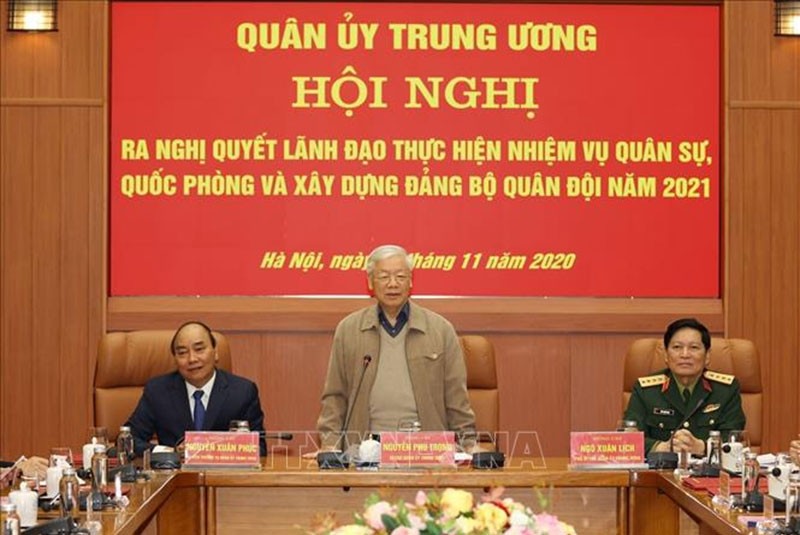 Le Secrétaire général du PCV, Président vietnamien, Nguyên Phu Trong, prend la parole lors de la conférence. Photo : VNA.