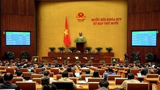 Une séance plénière dans le cadre de la 10e session de l'Assemblée nationale de la XIVe législature.  Photo : VNA.