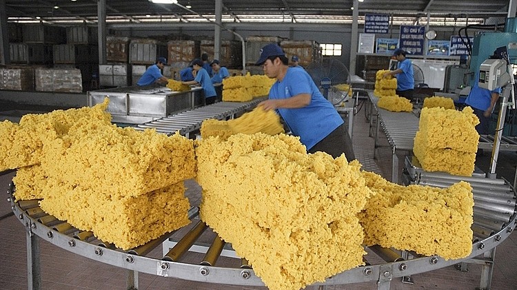Le caoutchouc importé du Vietnam a représenté 8 % des importations indiennes totales de caoutchouc, contre 7,7 % à la même période l'an dernier. Photo : congthuong.vn.