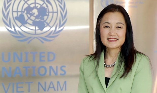 La représentante du Fonds des Nations Unies pour la Population (UNFPA) au Vietnam, Naomi Kitahara.  Photo : VNA.