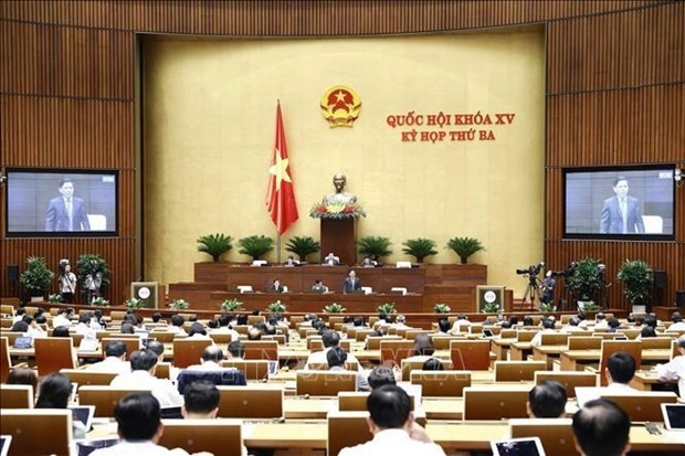 Une séance de la 3e session de l’Assemblée nationale. Photo : VNA.