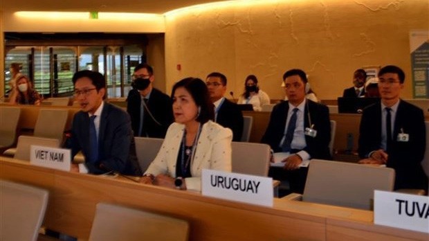 La délégation vietnamienne à la 50e session ordinaire du Conseil des droits de l’homme des Nations Unies à Genève, en Suisse. Photo : VNA.