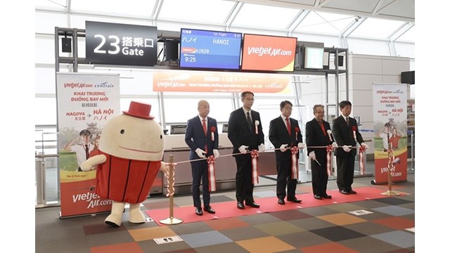 Cérémonie d'accueil du premier vol de Vietjet à Nagoya. Photo: vietjetair.com