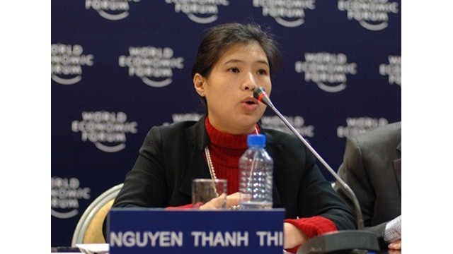 La Pr. Kim Thanh est très active dans les activités de promotion des projets de la communauté des intellectuels vietnamiens de l’étranger. Photo: NVCC/CVN