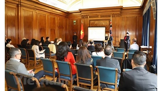 L'ambassadeur du Vietnam au Royaume-Uni, Nguyên Hoàng Long, s'exprime lors de l’événement. Photo : VN+/CVN