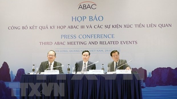 Conférence de presse sur les résultats de sa 3e réunion de l'ABAC. Photo: VNA